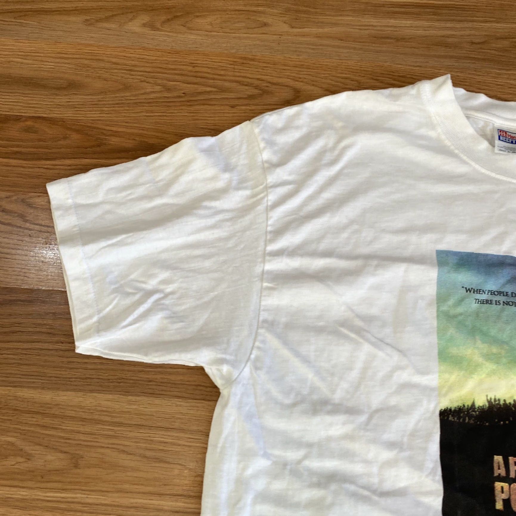 Hanes VINTAGE 2000 A Force More Powerful Movie Promo Shirt Hanes VTG White T-Shirt XL Men Crew Neck Short Sleeve 90s Retro Size US XL / EU 56 / 4 - 5 Thumbnail