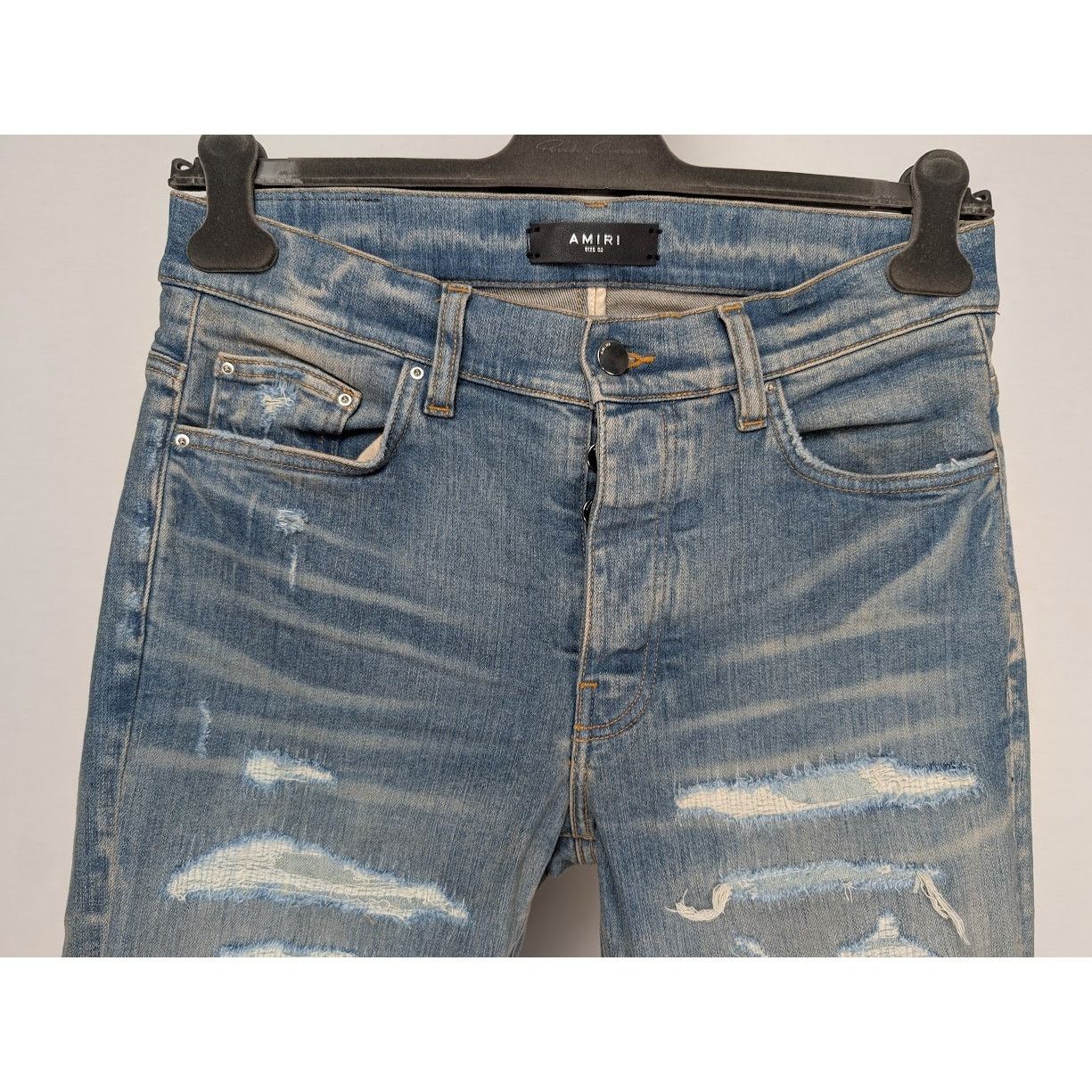Amiri o1rshd1 Q:2 / Denim Repair Thrasher Jeans in Clay Indigo Size US 32 / EU 48 - 11 Thumbnail