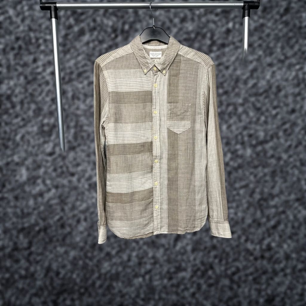 Allsaints Allsaints Stuyvesant Mens Long Sleeve Patchwork Shirt S Multicolor Cotton Button-Up Shirt Mens Size US S / EU 44-46 / 1 - 1 Thumbnail