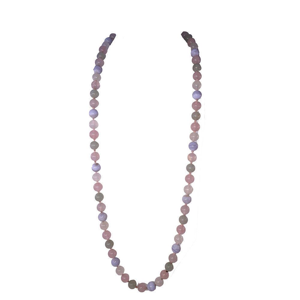 Designer Blue Lace Agate Green Agate and Rose Quartz Bead Necklace Size ONE SIZE - 2 Thumbnail