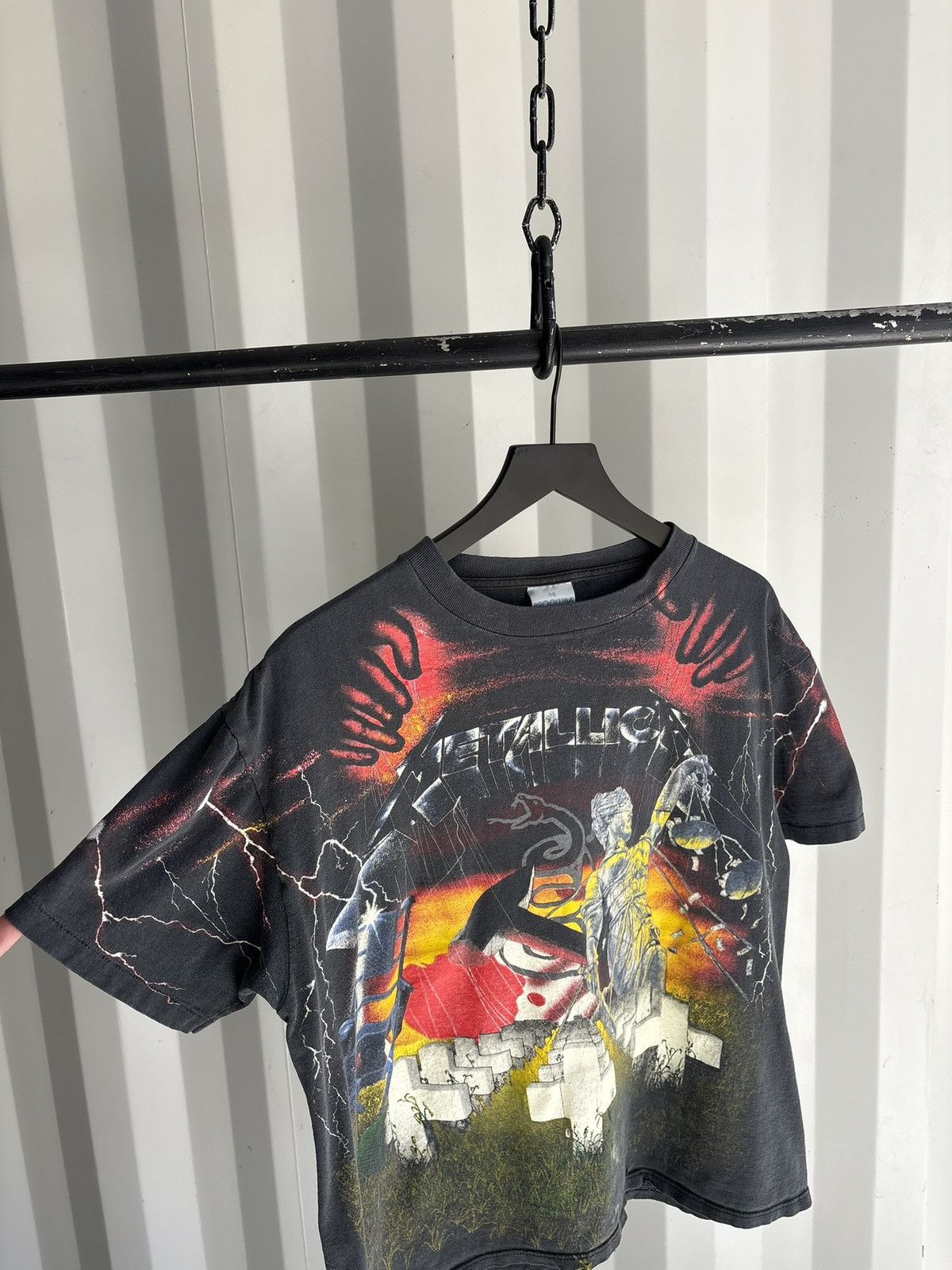 Band Tees Vintage Metallica AOP Shirt Faded Distressed Grunge Band Size US XL / EU 56 / 4 - 3 Thumbnail