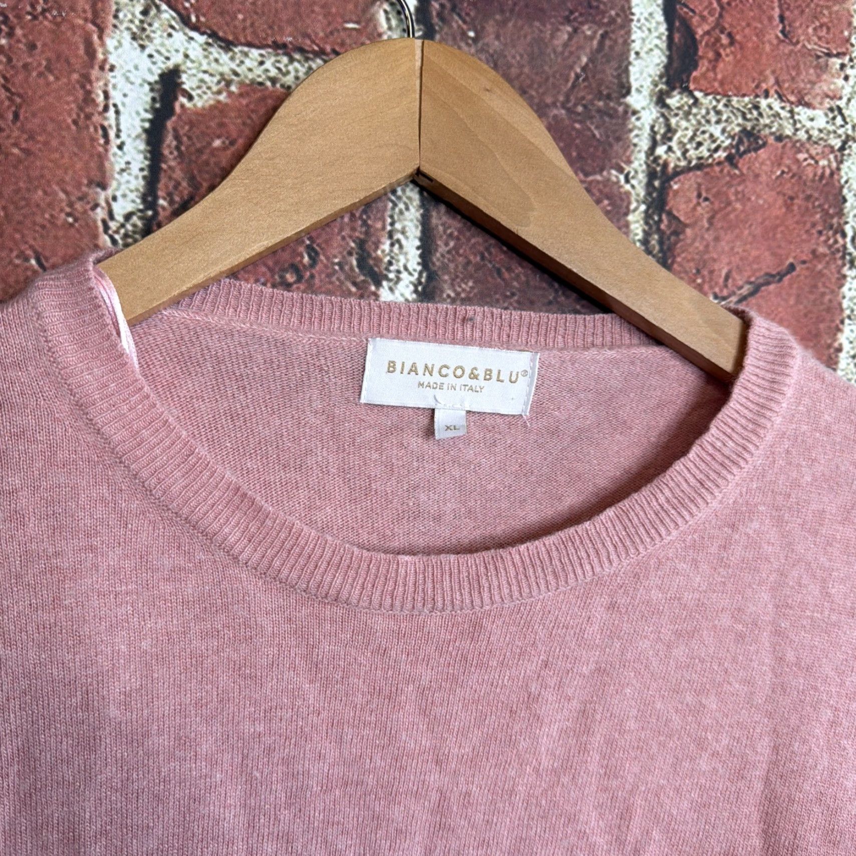 Vintage Bianco & Blu Womens Wool Silk Cashmere Blend Pink Pullover Sweater XL Italy Size XL / US 12-14 / IT 48-50 - 2 Thumbnail