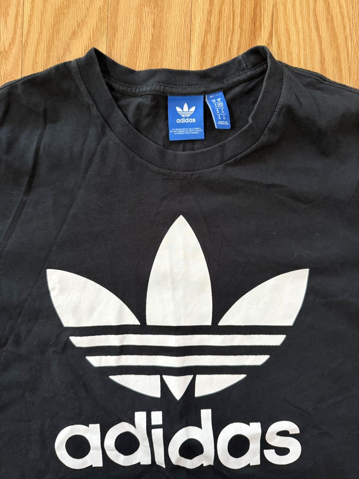 Adidas Adidas Trefoil Logo Black T Shirt Classic Graphic Tee Size US M / EU 48-50 / 2 - 2 Thumbnail