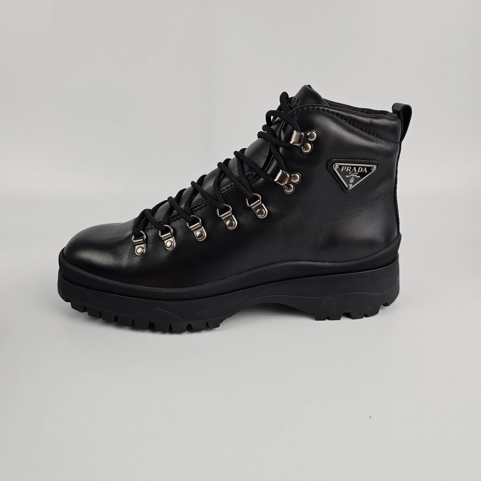 Prada PRADA Brixxen Black Leather Boots New & Authentic Size US 5.5 / EU 38 - 9 Thumbnail