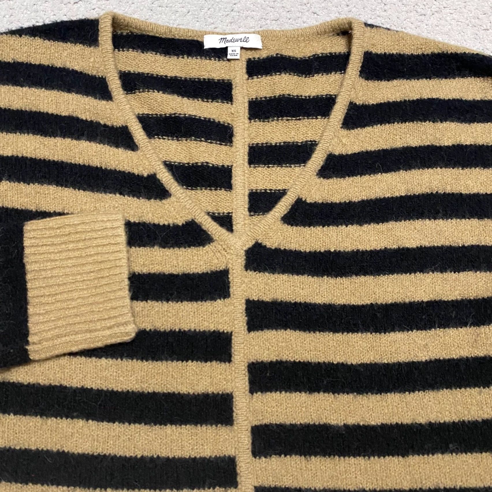 Madewell Madewell Sweater XS Womens Multicolor Striped V-Neck Pullover Wool Alpaca Knit Long Sleeve Shirt Womens, Casual, Regular Fit Size XS / US 0-2 / IT 36-38 - 4 Thumbnail