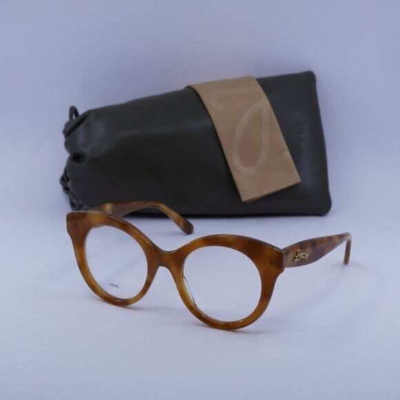 Loewe Loewe LW50074I 053 Eyeglasses Blonde Havana 50mm Cat Eye Size ONE SIZE - 9 Thumbnail