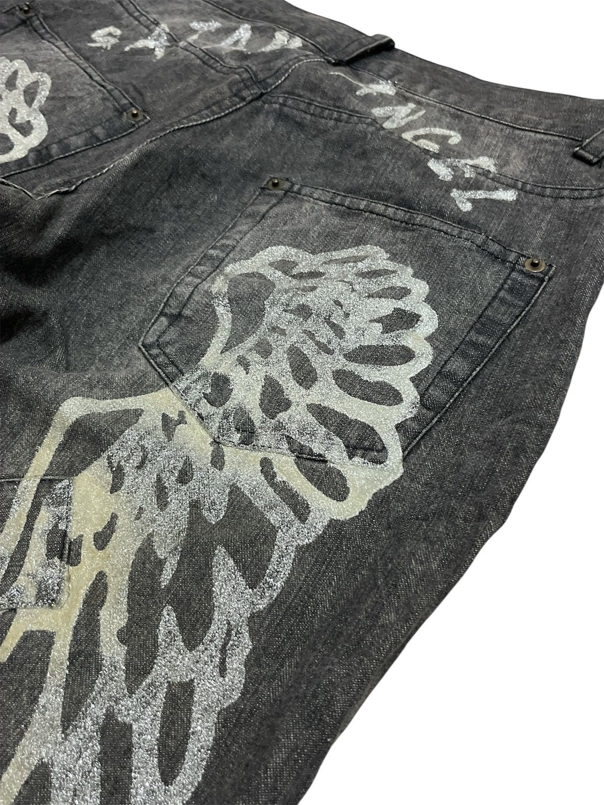 Japanese Brand Hiro Co Japan Satan Angel Distressed Denim Size US 31 - 6 Thumbnail
