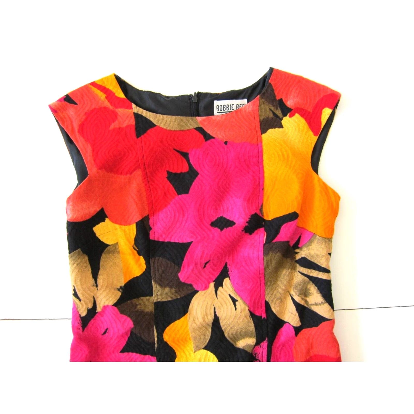 Vintage Robbie Bee Pink Floral Cap Sleeve A-Line Sheath Dress 6P Size M / US 6-8 / IT 42-44 - 3 Thumbnail