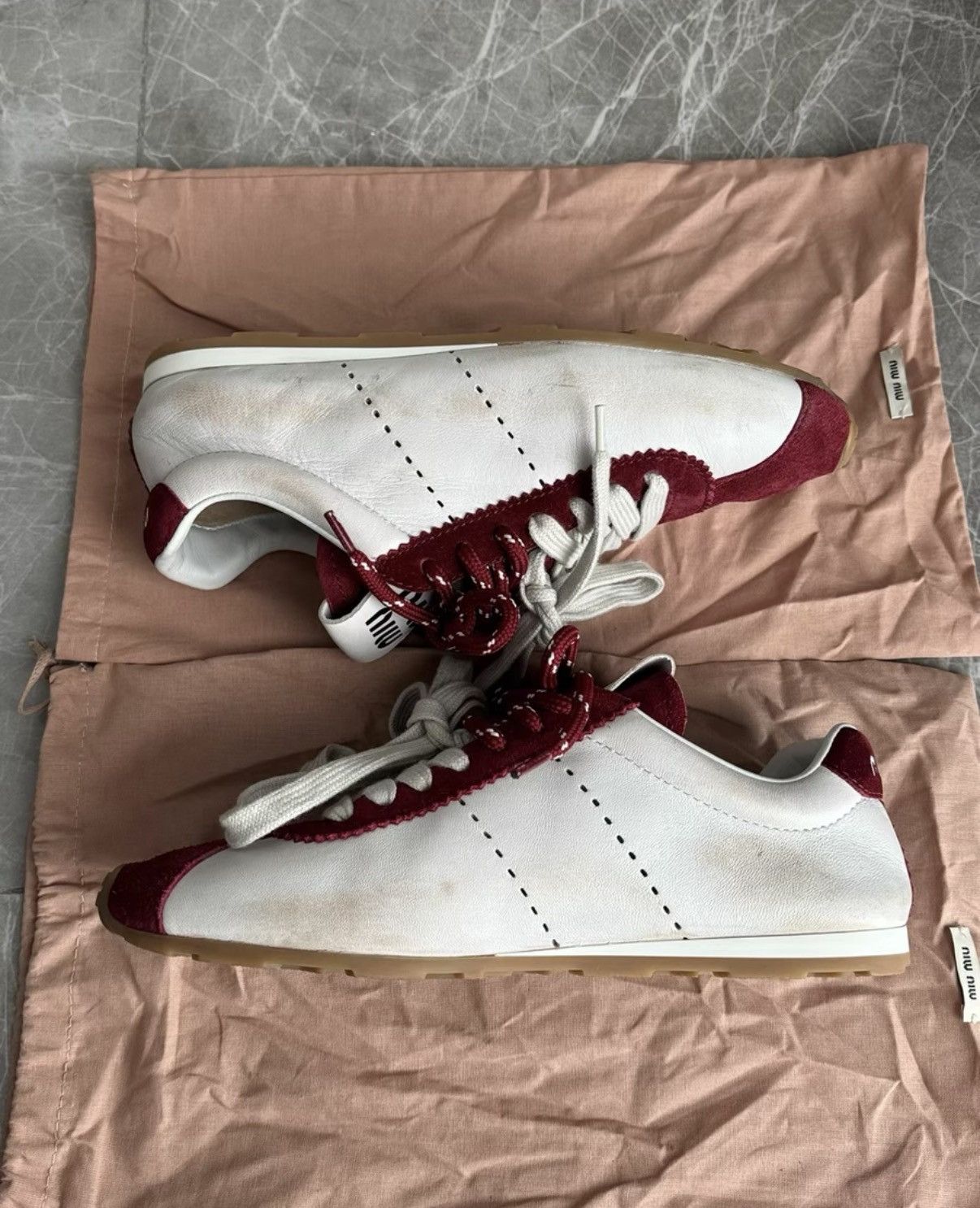 Miu Miu MiuMiu 25SS Red Suede Low-Top German Trainer K6 Size US 6.5 / IT 36.5 - 7 Thumbnail