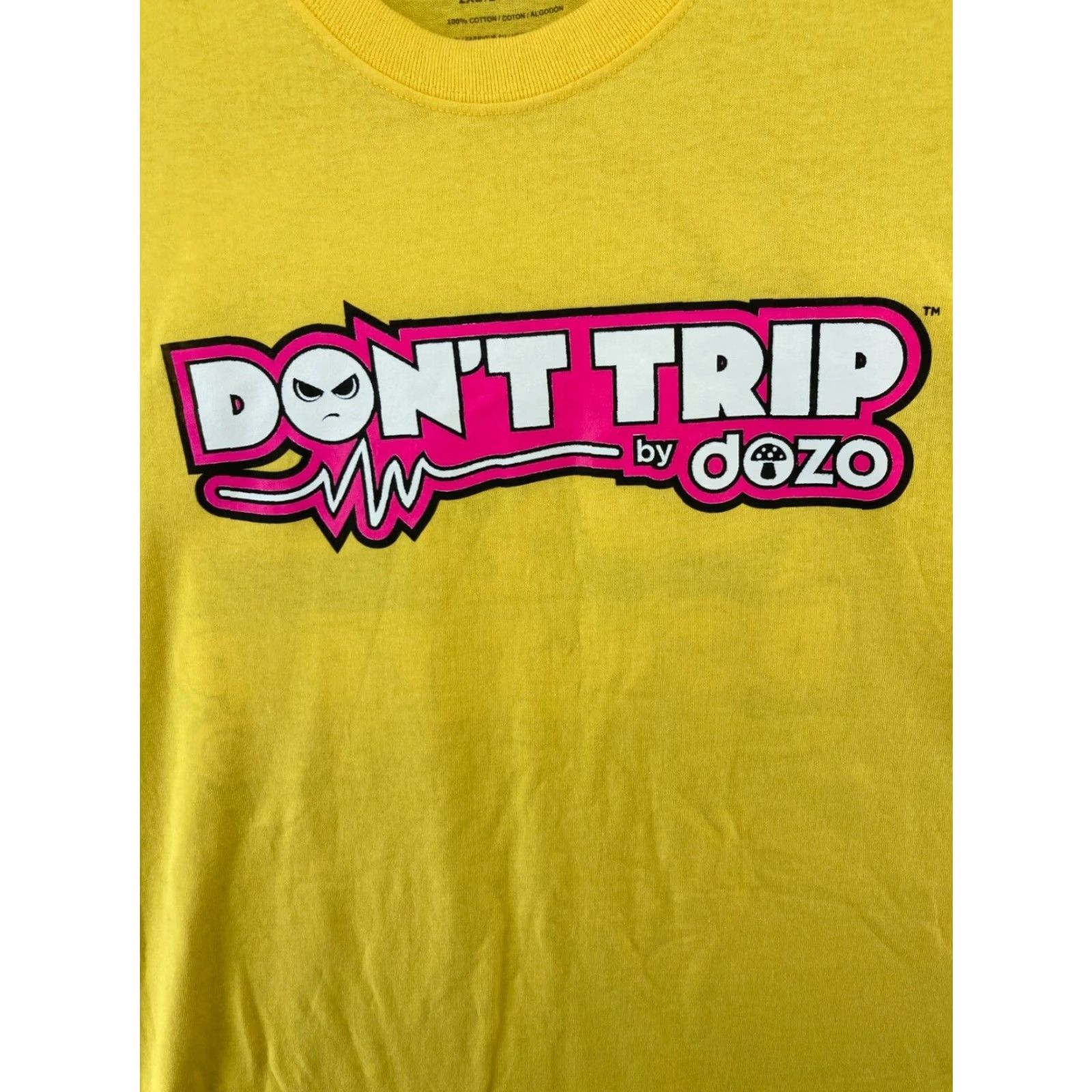 Gildan Dont Trip Dozo Mens TShirt 2XL Yellow Mushroom UFO Alien Gildan Shirt Adults 2XL Yellow Funny Retro 90s Theme Mens Size US XXL / EU 58 / 5 - 4 Thumbnail