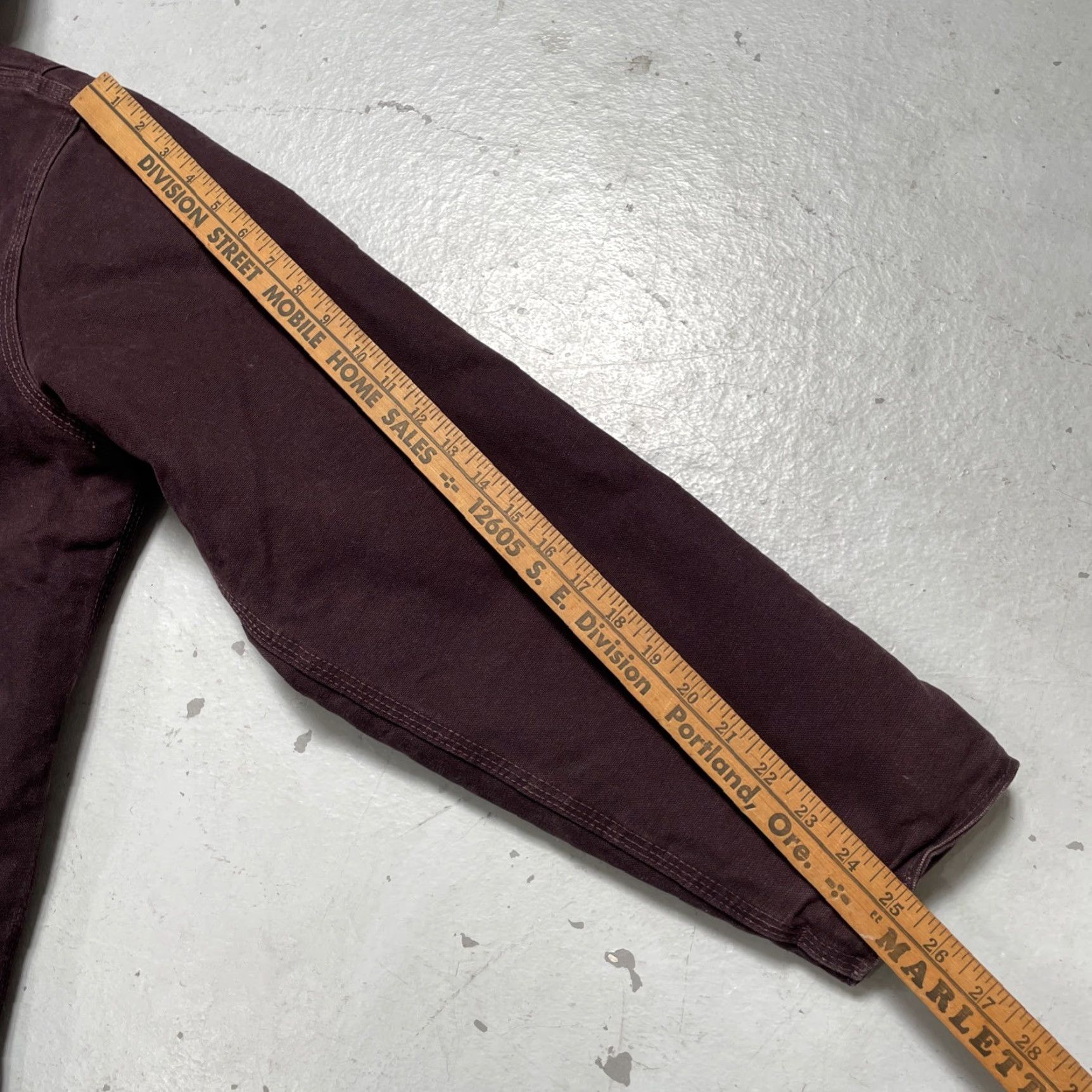Carhartt VINTAGE Carhartt Jacket Hooded Bomber WJ141 Deep Wine Duck Canvas Sherpa Women's XL Size XL / US 12-14 / IT 48-50 - 6 Thumbnail
