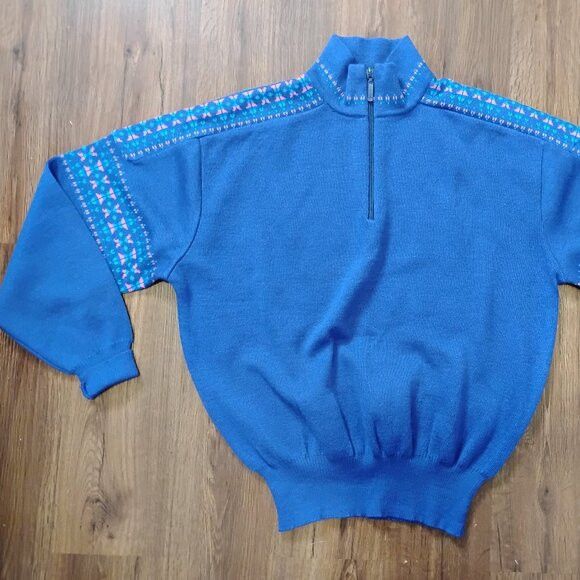Meister Vintage Meister Nordic Neon Zipper Sweater Jumper Wool Blend Size L / US 10 / IT 46 - 2 Thumbnail