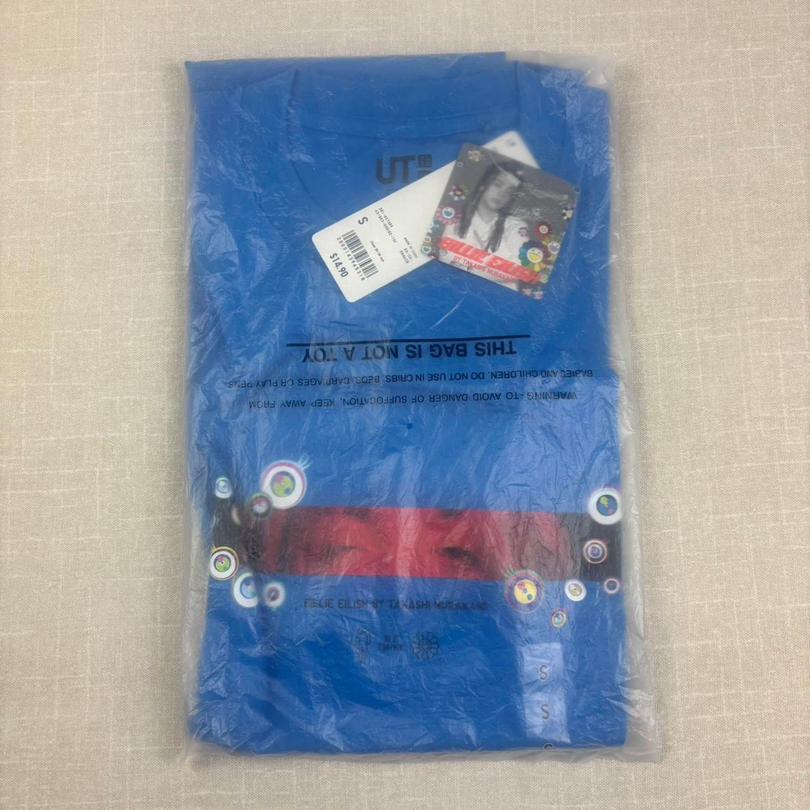 Uniqlo 🌎 Billie Eilish “Eyes T Shirt in Blue” Size US S / EU 44-46 / 1 - 2 Thumbnail