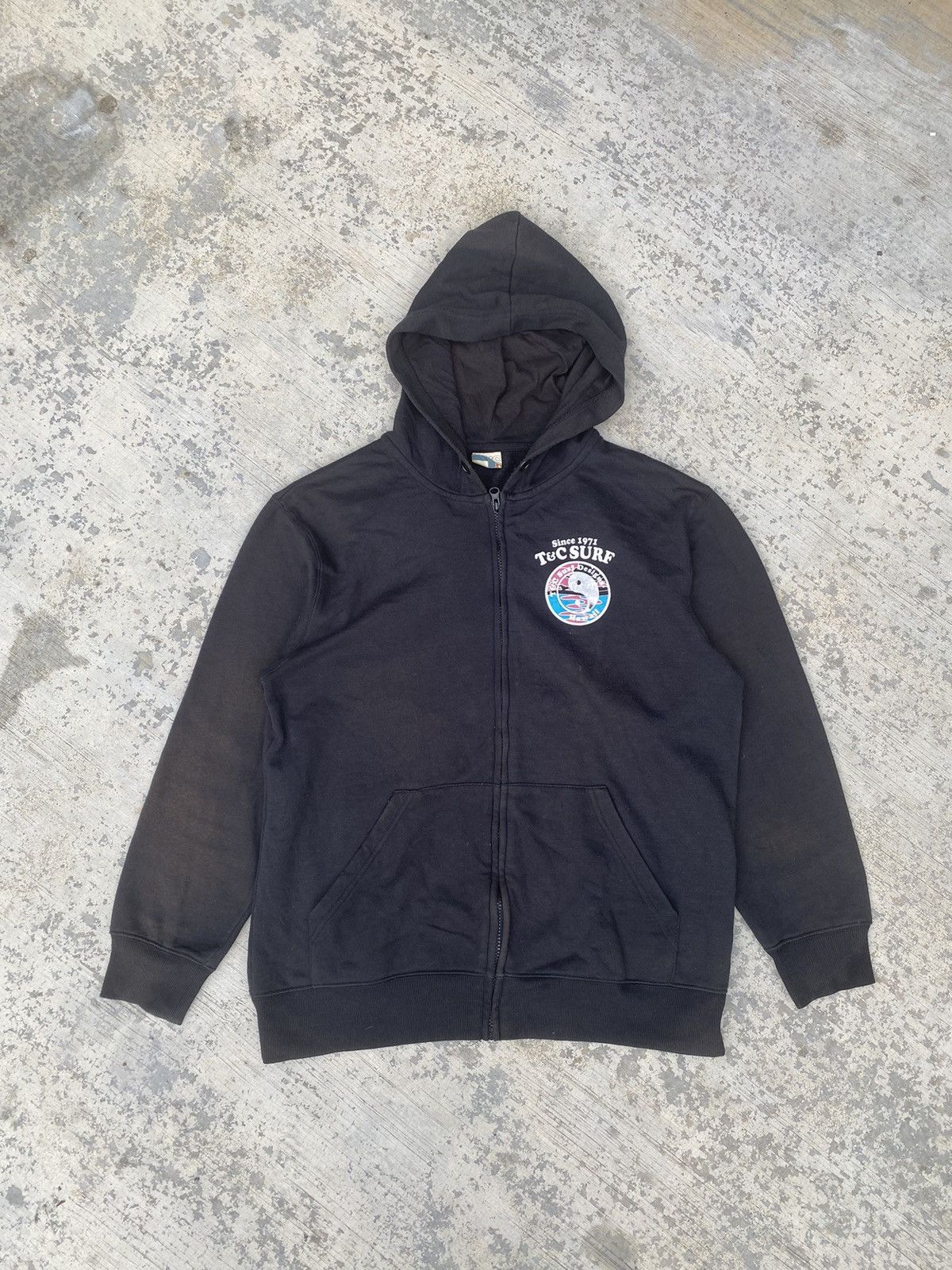 Vintage T&C Surf design big logo zip up sun faded hoodies Size US L / EU 52-54 / 3 - 2 Thumbnail