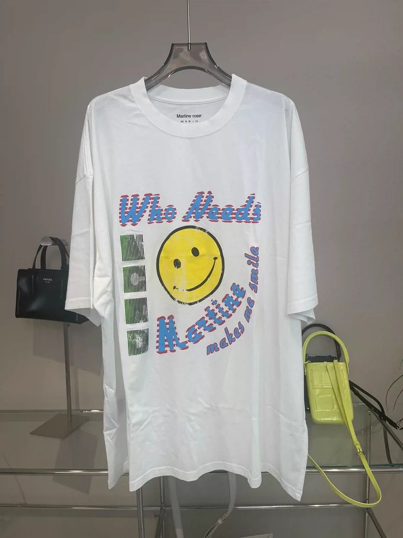 Martine rose White smiling tee shirt