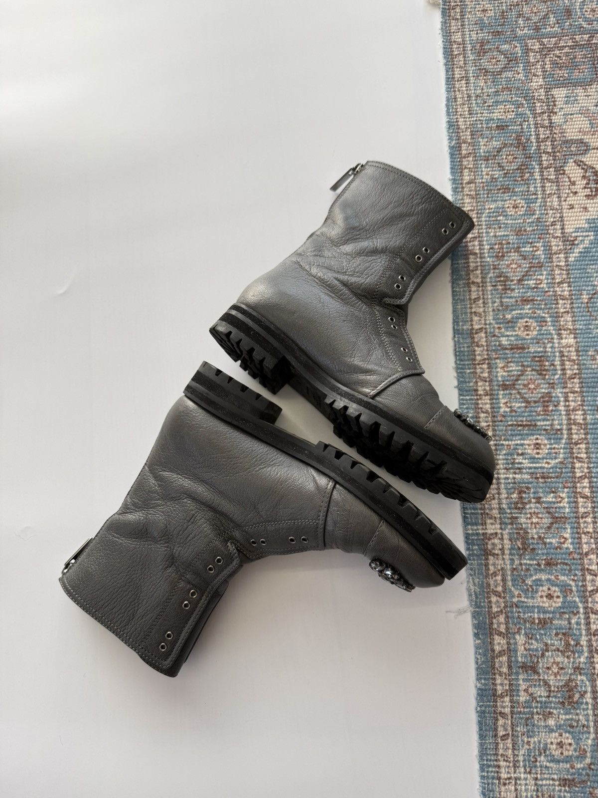 Jimmy Choo Jimmy Choo Biker Combat Ankle Leather Boots Size 37 Size US 7 / IT 37 - 9 Thumbnail