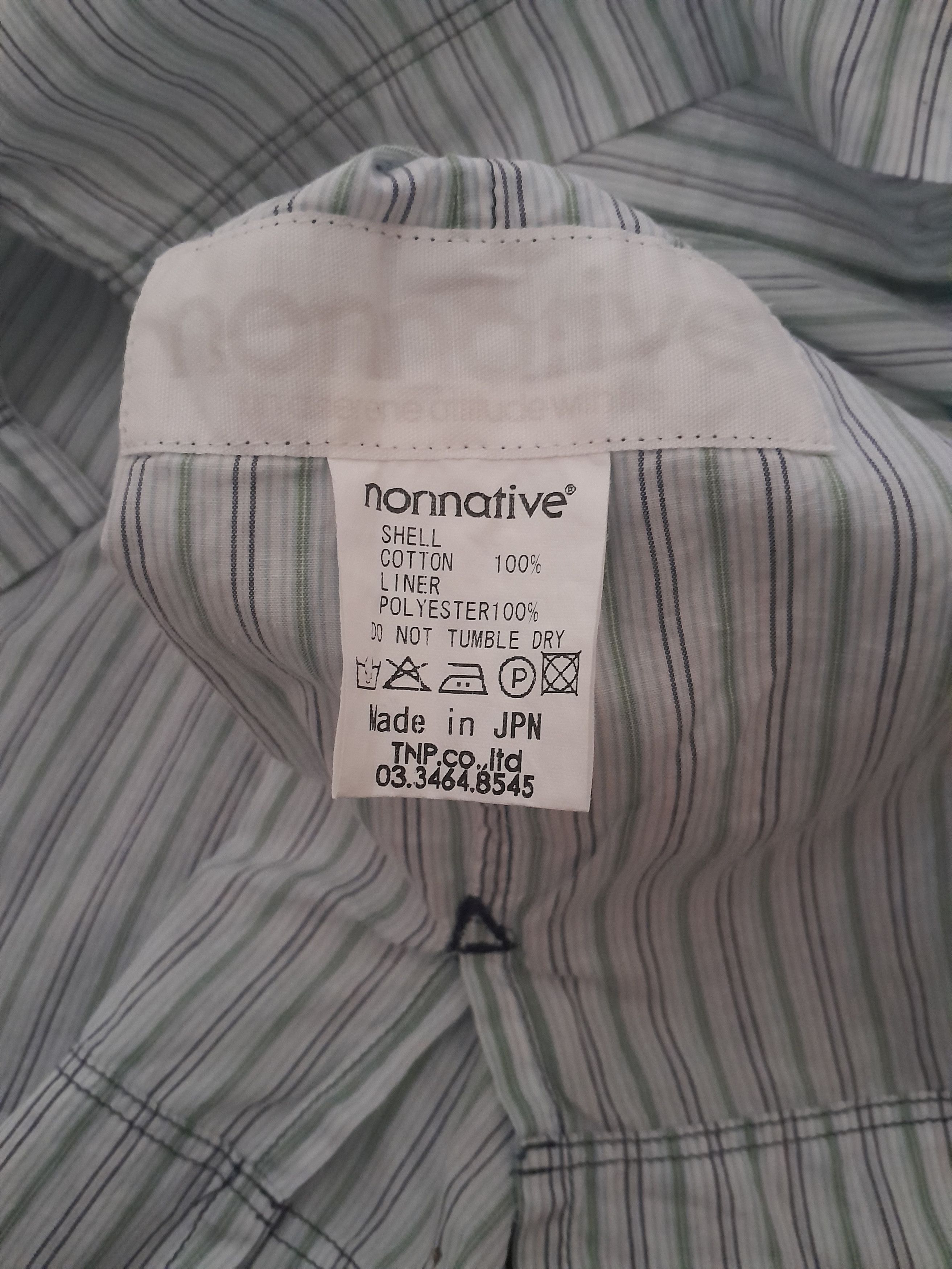 Nonnative Nonnative green stripe metal button shirt Size US M / EU 48-50 / 2 - 7 Thumbnail