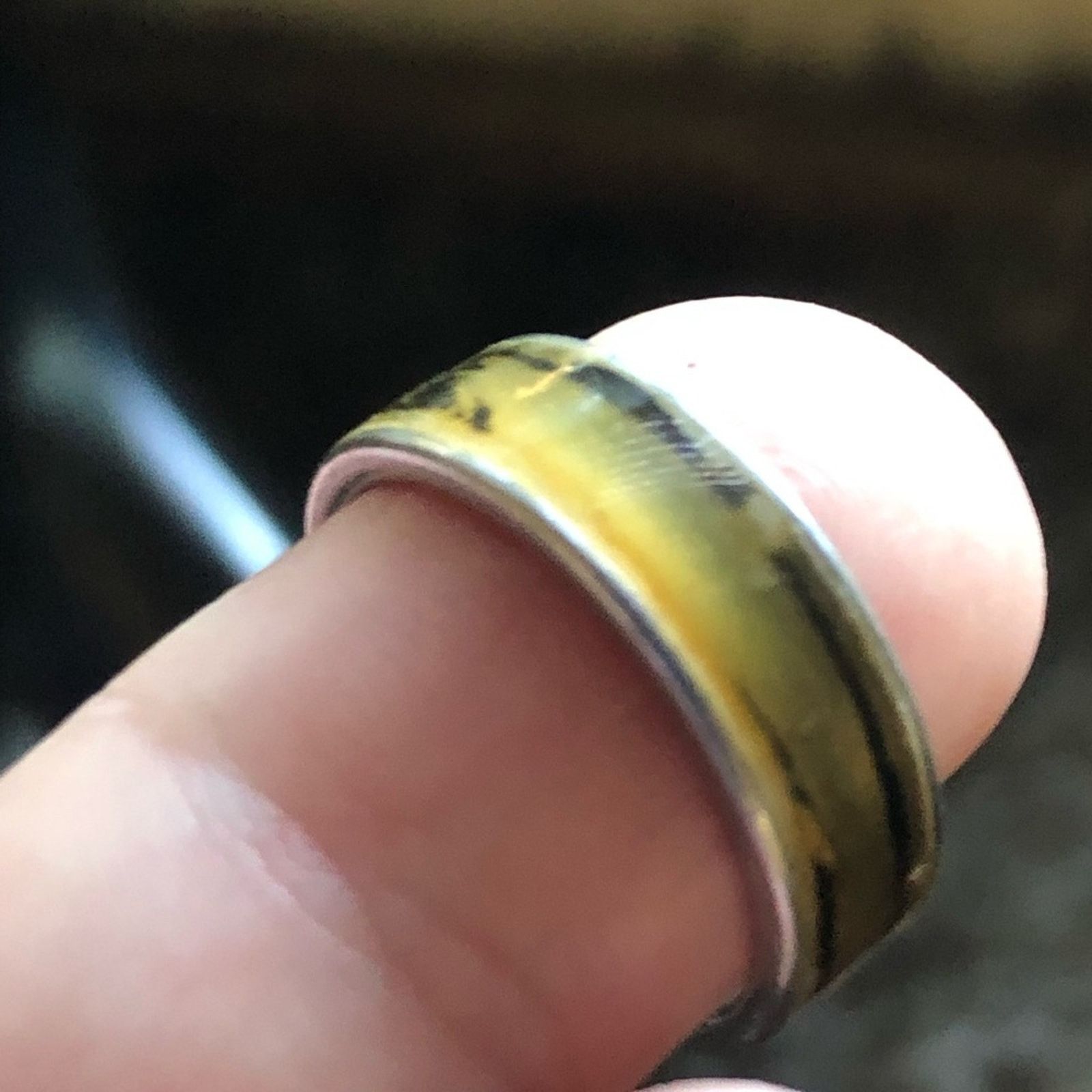 Vintage Vintage multi tone marble pattern enamel silver band ring Size ONE SIZE - 6 Thumbnail