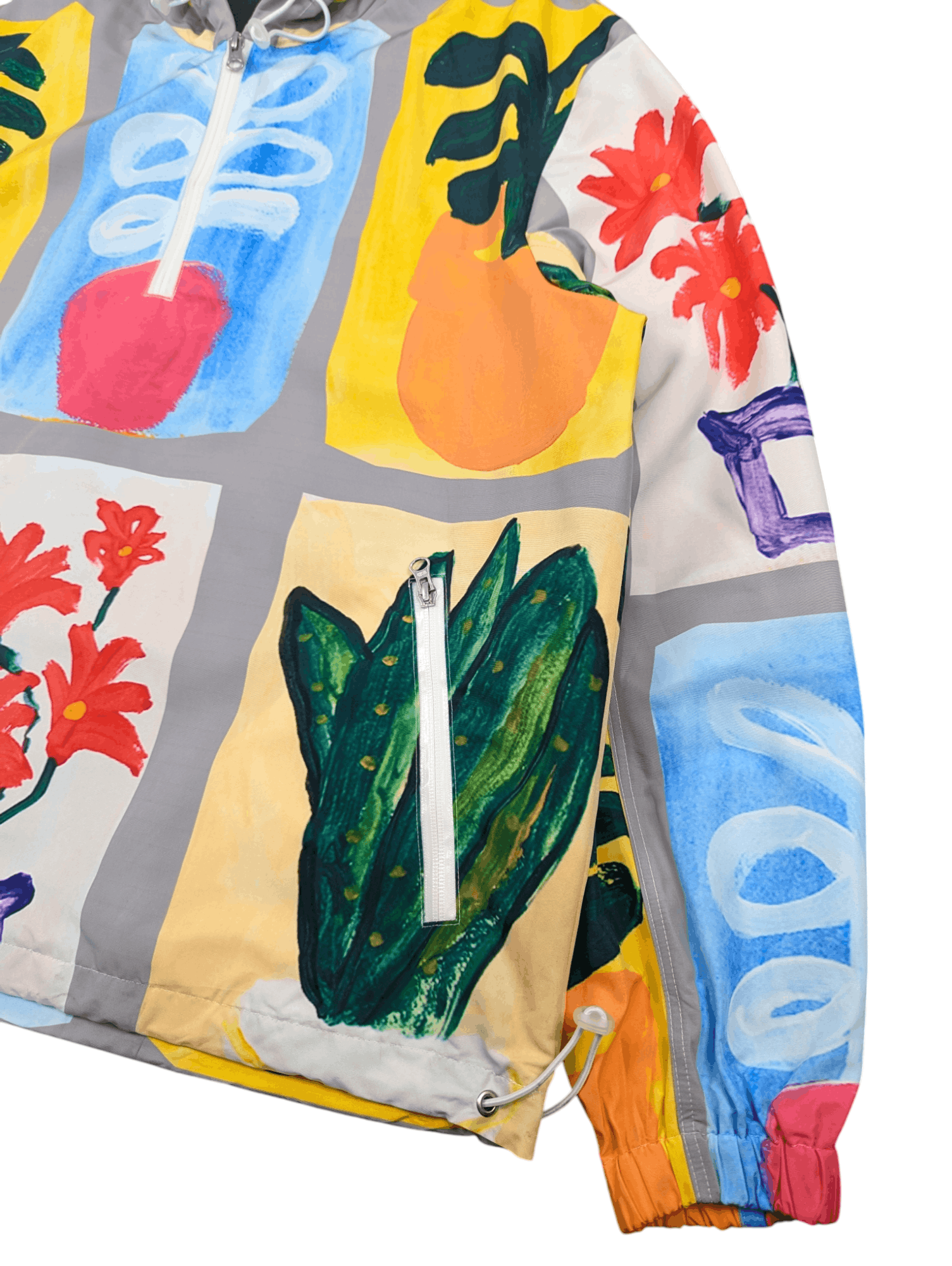 The Museum Visitor Flower Painting Anorak Hoodie Jacket