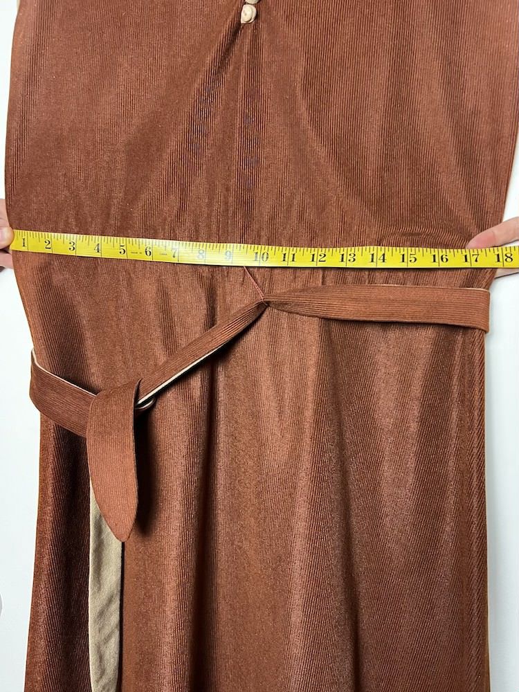 Nordstrom Vintage 1970's 2pcs. Brown Nordstom Town Square Dress w Belt Size S / US 4 / IT 40 - 4 Thumbnail