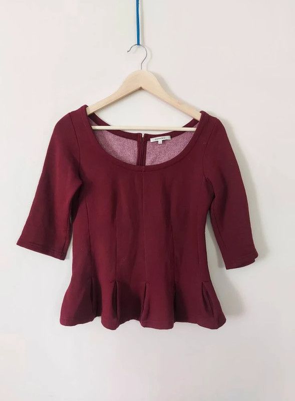 Carven Carven burgundy peplum top S Size S / US 4 / IT 40 - 4 Thumbnail