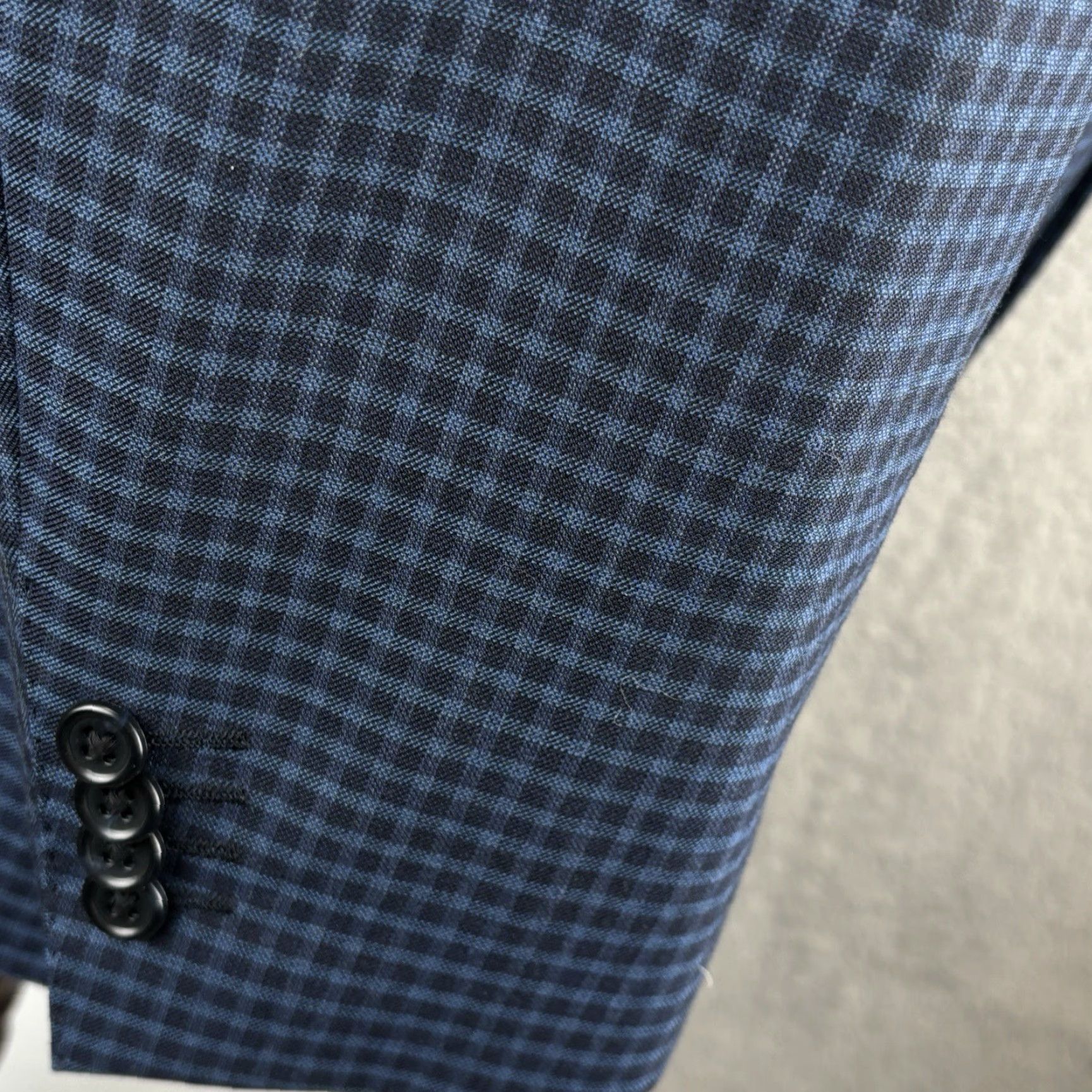 Vintage Paul Betenly Sport Coat Jacket 48R Navy Gingham Check Wool Lanificio Filarte Sport Coat Redesign Size US M / EU 48-50 / 2 - 5 Thumbnail