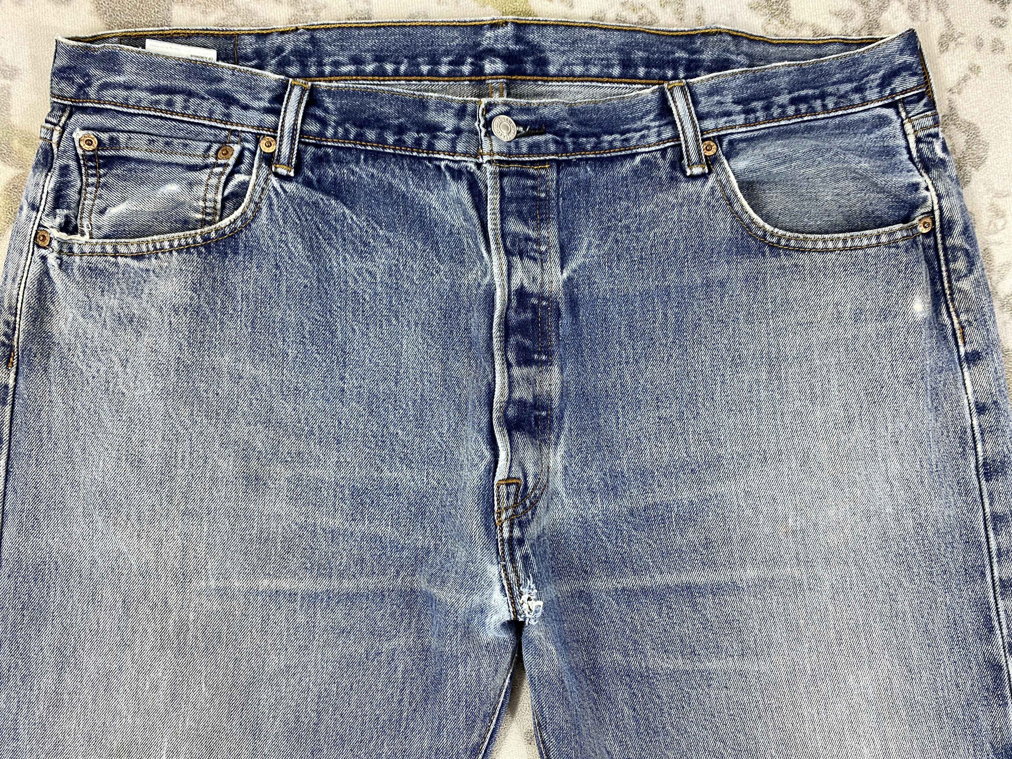 Levi's Blue Distressed Vintage Levi's Denim 41x31.5 -JN424 Size US 41 - 3 Thumbnail