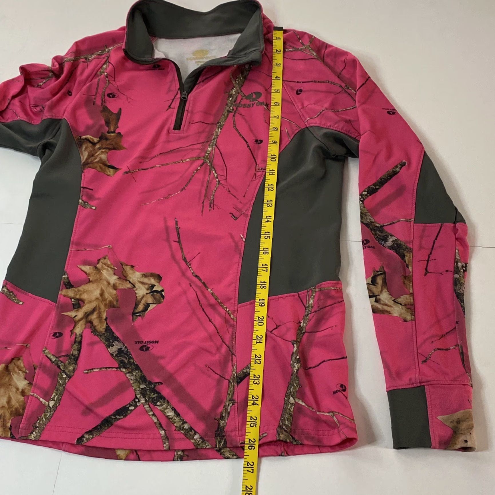 Vintage Mossy Oak Women’s Pink Camo Fleece Quarter Zip Pullover Jacket M Medium Zip Pockets Outdoor Activewear Regular Fit Size M / US 6-8 / IT 42-44 - 6 Thumbnail