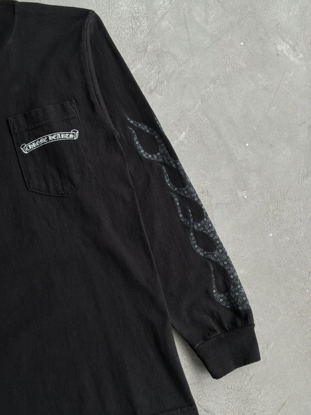 Chrome Hearts Rare 90s - Flame Monogram Sleeve Longsleeves Size US S / EU 44-46 / 1 - 4 Thumbnail