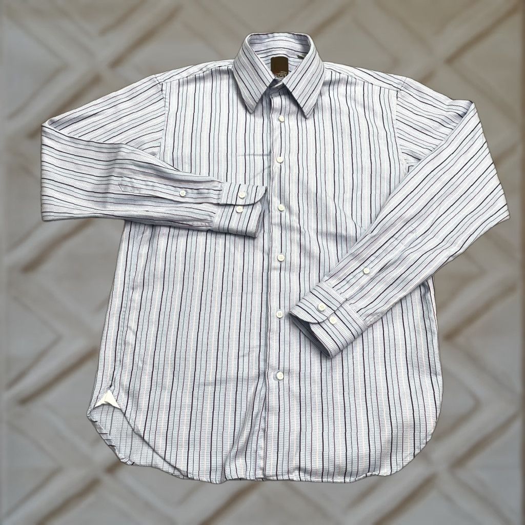 Vintage VINTAGE Raoul Men's Dress Shirt 15/38 Blue Striped Cotton Business Casual Office Workout Size 38R - 1 Thumbnail