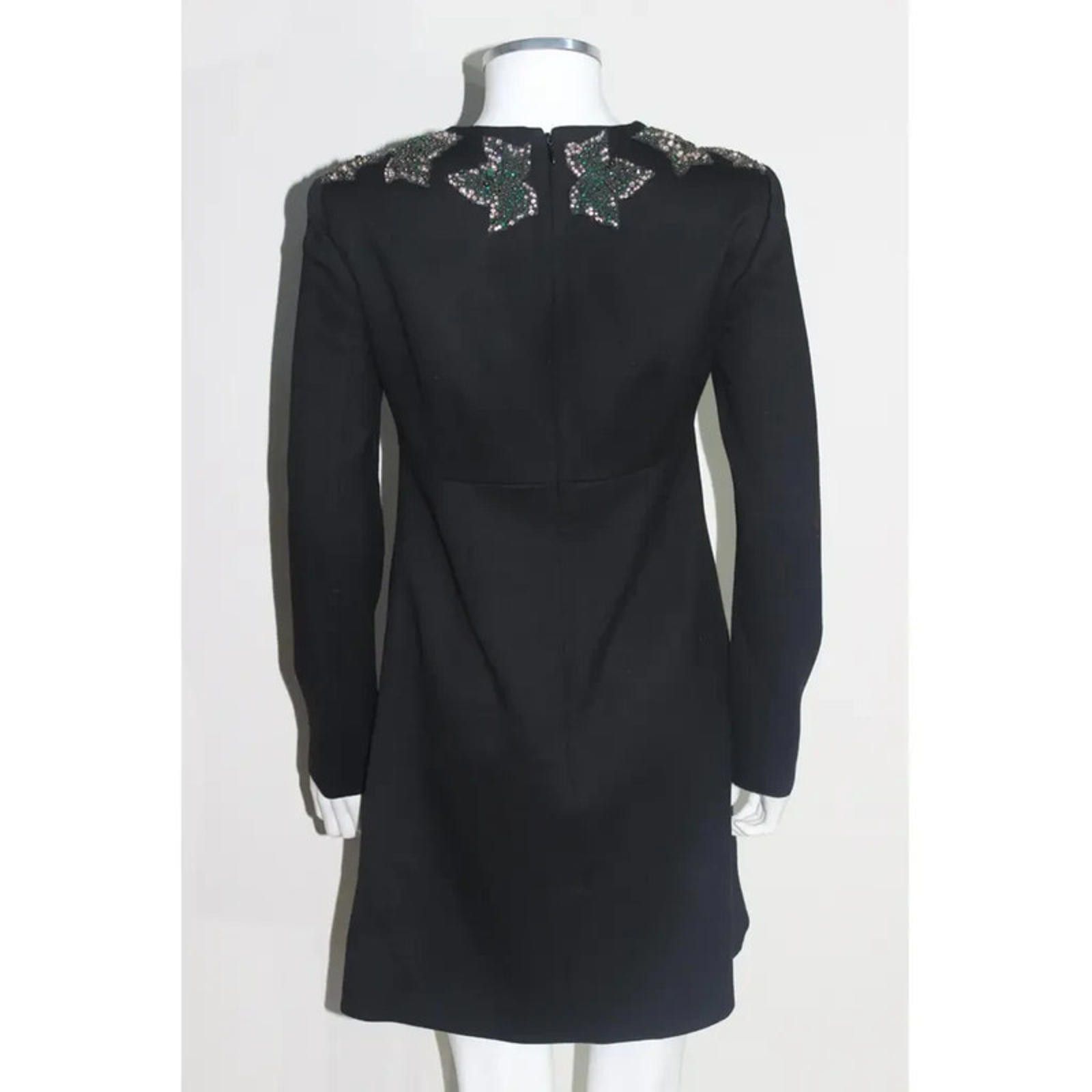 Alexander McQueen Alexander McQueen Black wool leaf crystal dress IT 40 uk 8 Size S / US 4 / IT 40 - 4 Thumbnail