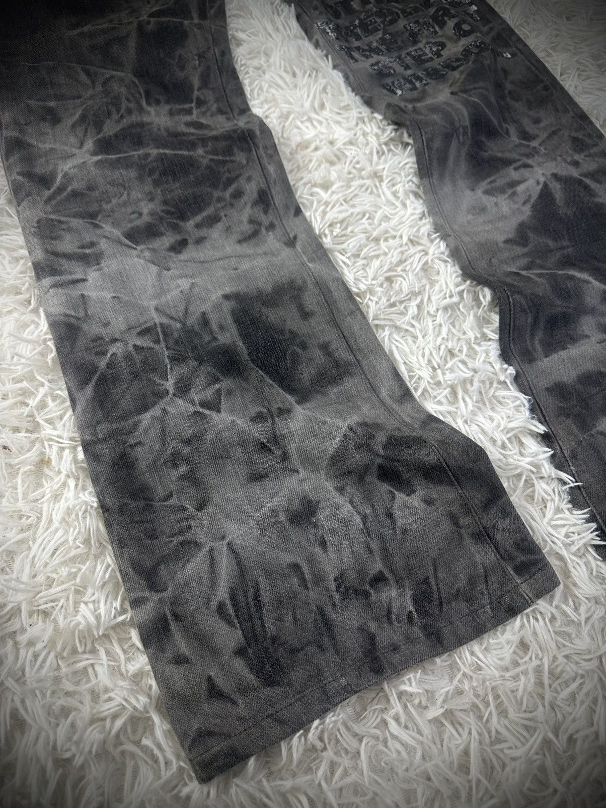 Japanese Brand 💥rare💥edge rupert flare punk distressed denim jeans Size US 31 - 3 Thumbnail