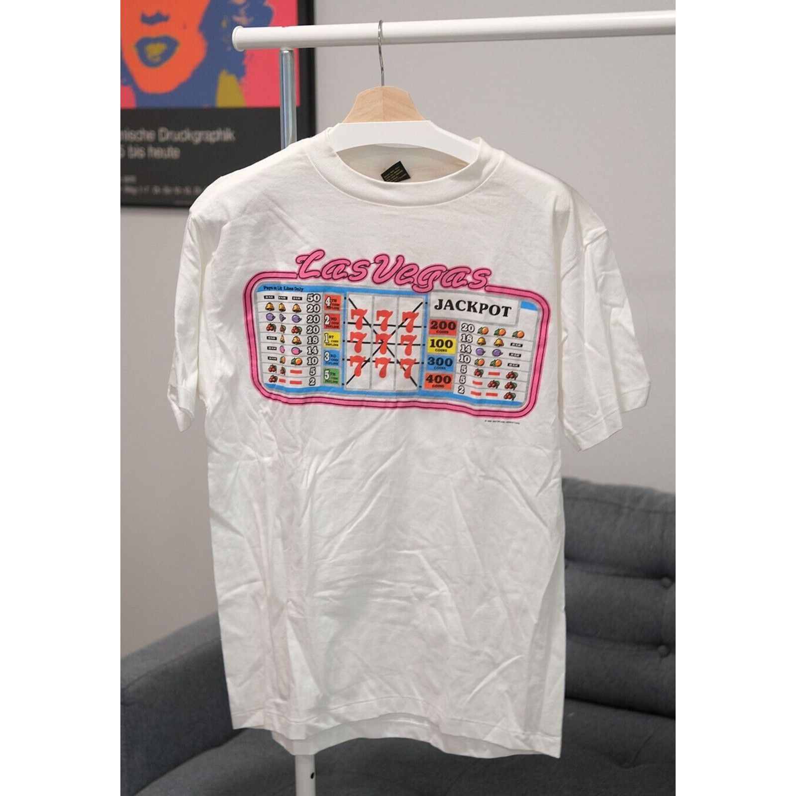 Anvil Vintage 90s Anvil Las Vegas Jackpot Tee XL Mens Graphic USA Size US XL / EU 56 / 4 - 1 Thumbnail