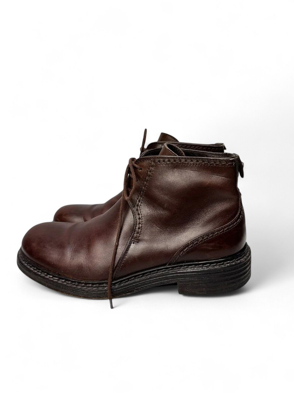 Guidi Versace Brown Leather Vintage Boots Luxury Streetwear Style Size US 6 / EU 39 - 6 Thumbnail