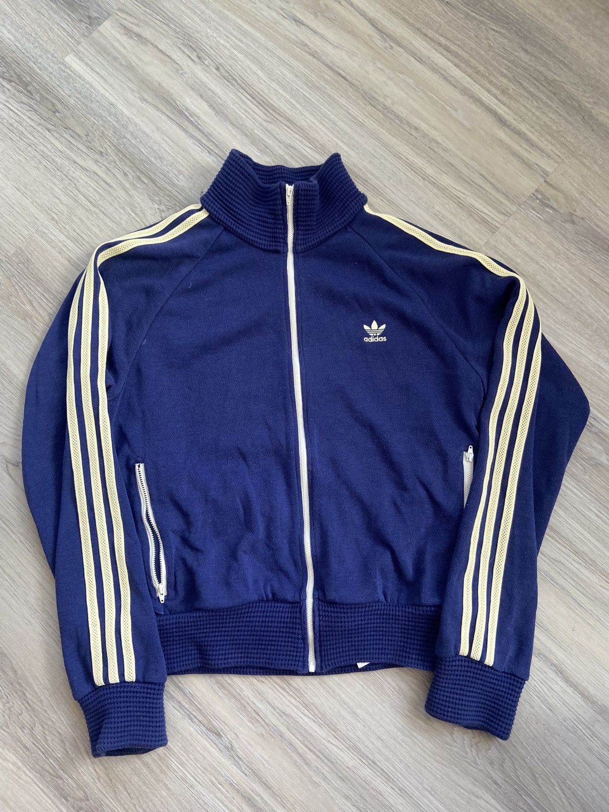 image of Wales X Adidas 80’S ‘Vintage’ Track Jacket in Navy, Men's (Size Medium)