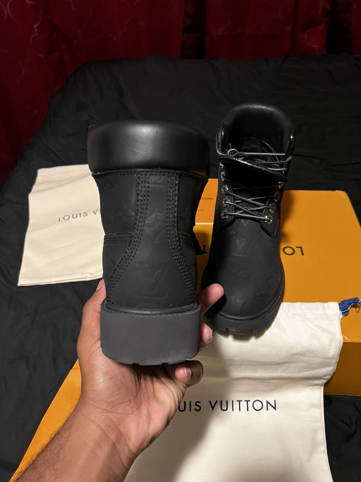 Louis Vuitton Louis Vuitton Trainer Boots(Black Monogram Embossed Leather) Size US 5.5 / EU 38 - 6 Thumbnail