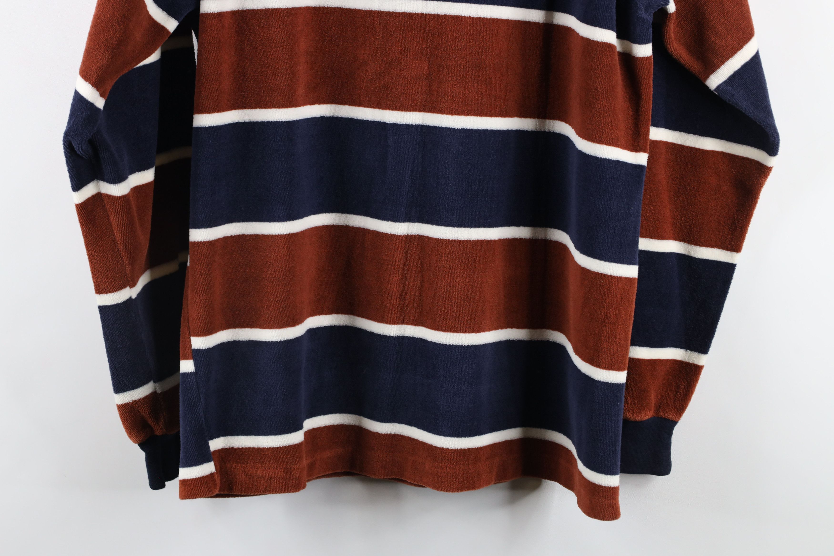 Vintage Vintage 70s Streetwear Block Terry Cloth Long Sleeve Polo Size US L / EU 52-54 / 3 - 10 Thumbnail