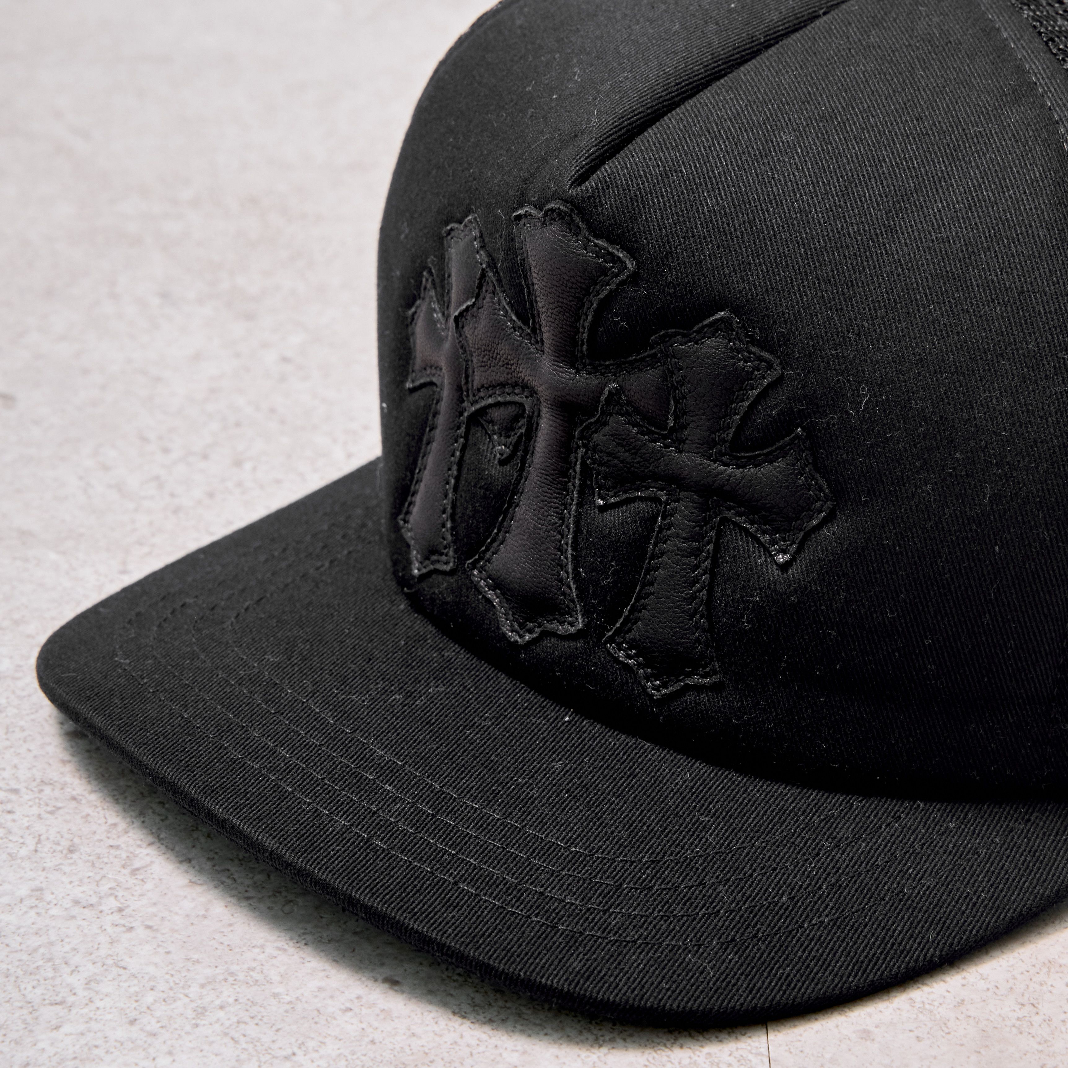 Chrome Hearts CHROME HEARTS Cemetery Leather Patch Trucker Hat BLACK Size ONE SIZE - 4 Thumbnail