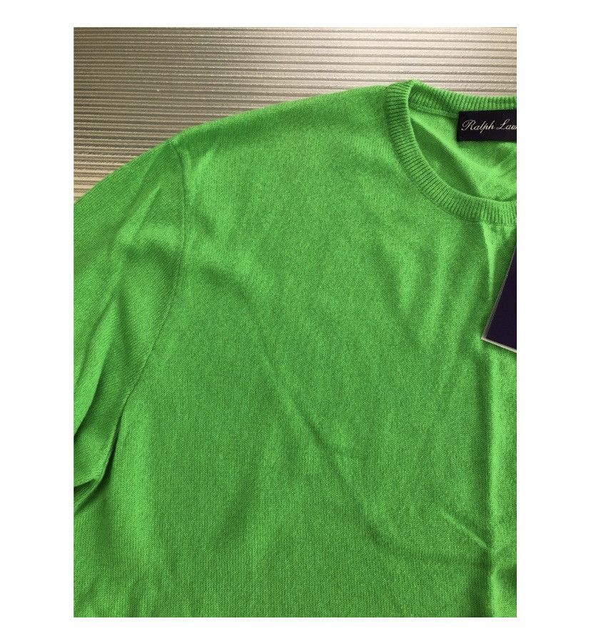 Ralph Lauren Purple Label RLPL 🇮🇹 Kelly green dual ponies cashmere crew XL NEW Size US XL / EU 56 / 4 - 7 Thumbnail