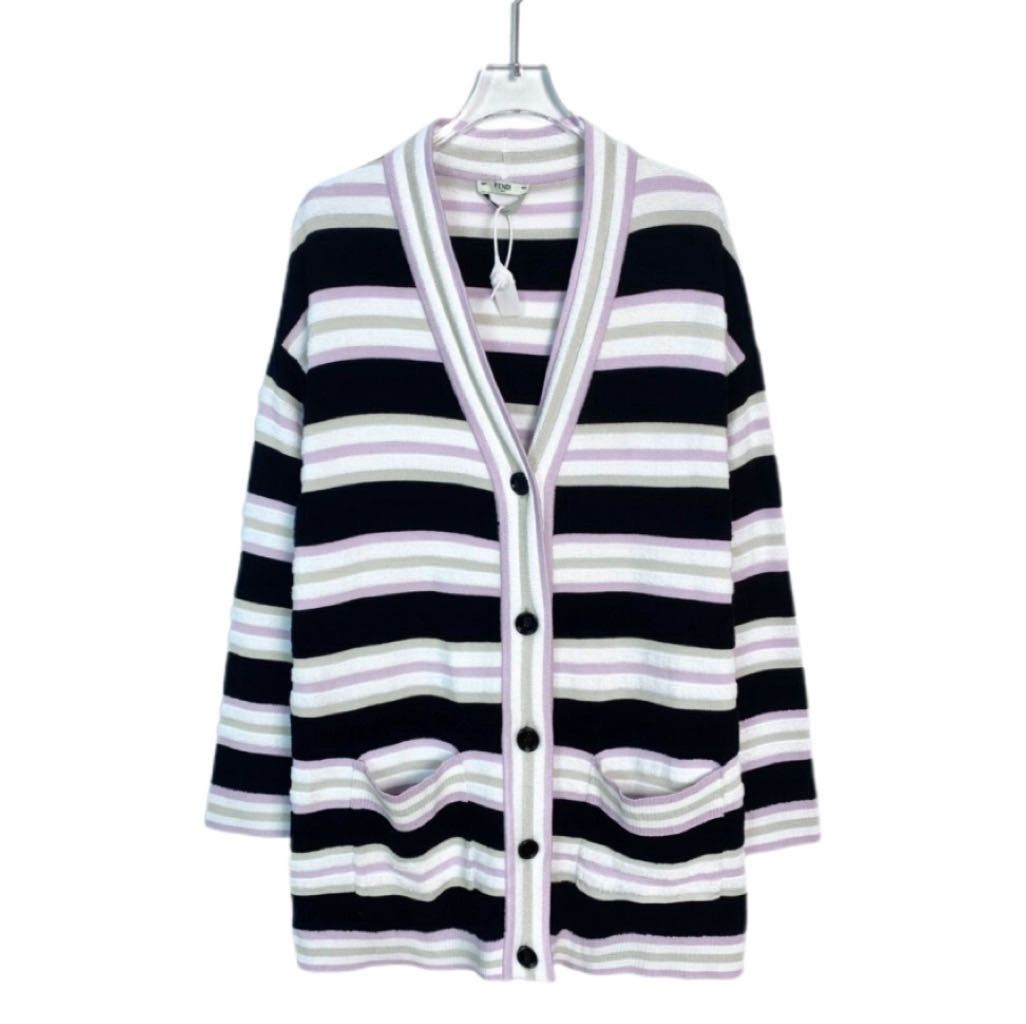 Fendi Fendi Striped Color-block Knit Cardigan K26WX Size S / US 4 / IT 40 - 1 Thumbnail