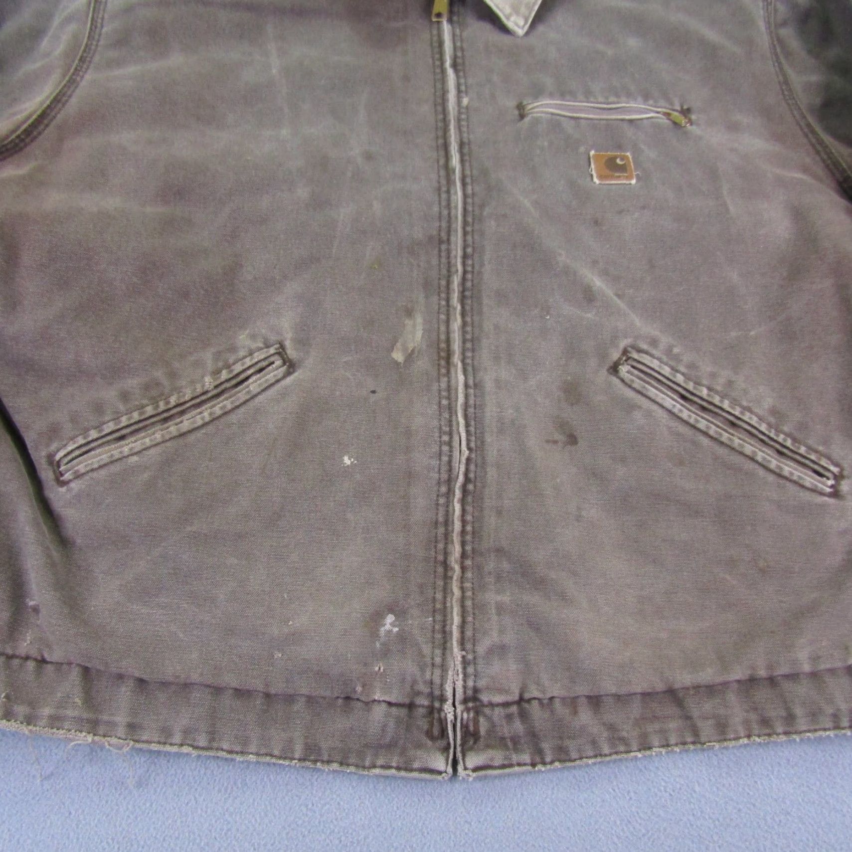 Carhartt VINTAGE Carhartt Jacket 2XLT Brown J97 Chore Coat Mid-Length Zip Lined Workwear Men Size US XXL / EU 58 / 5 - 3 Thumbnail