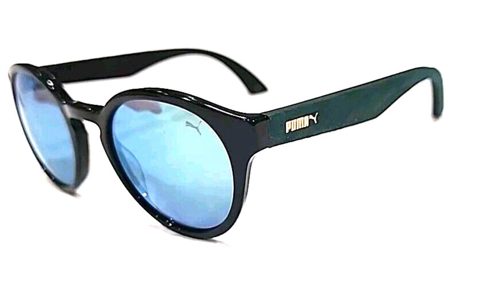 Puma Puma PU0103S 005 Black Leather Sunglasses 49-21 140 New Size ONE SIZE - 2 Thumbnail