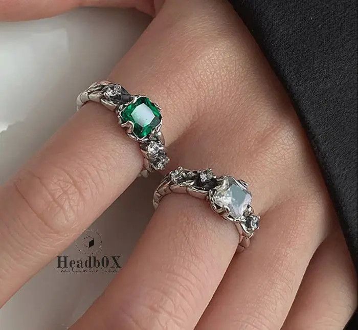 Jewelry Vintage Punk Zircons Rings Size ONE SIZE - 2 Thumbnail
