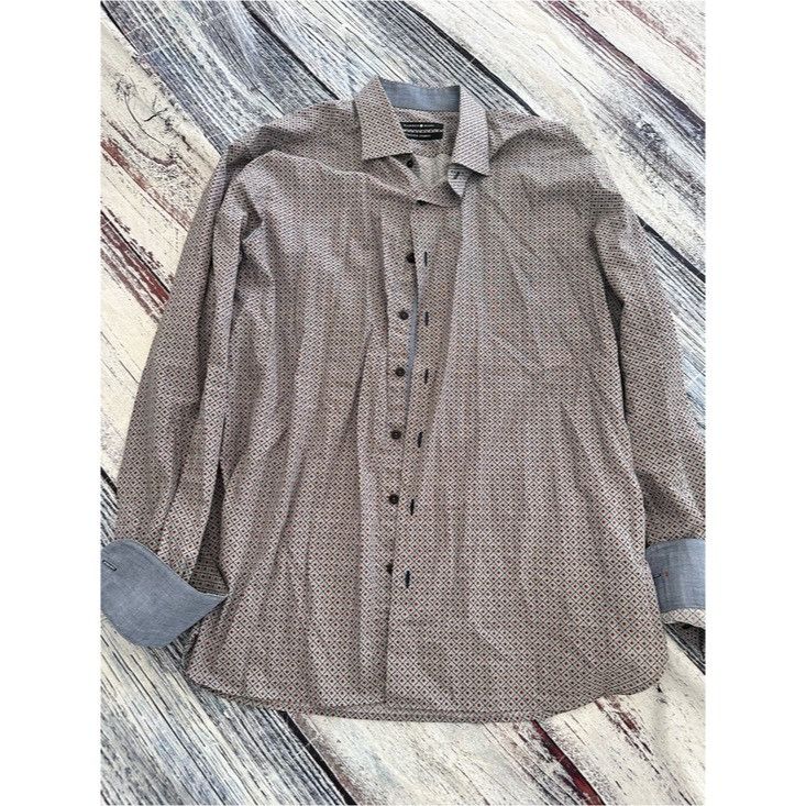 Other Hammer Made Men's Light Gray Patterned Button-Up Shirt Size US L / EU 52-54 / 3 - 2 Thumbnail