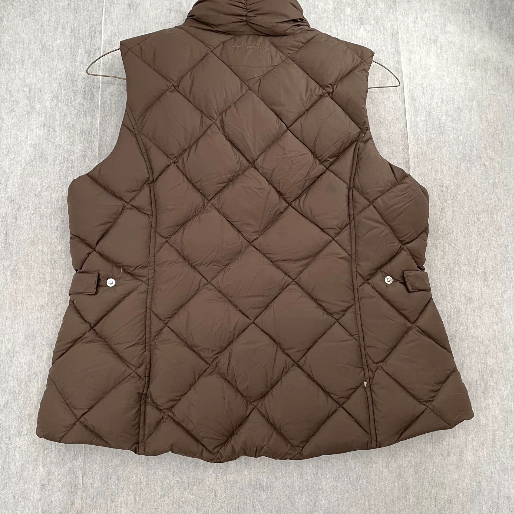 Eddie Bauer Eddie Bauer Jacket Vest Womens XL 700 Fill Power Quilted Goose Down Coat Ladies Brown Nylon Softshell Zip Front Quilted Down Jacket Womens XL Brown Size XL / US 12-14 / IT 48-50 - 2 Thumbnail