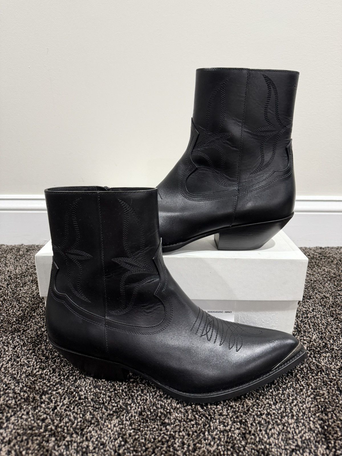 Celine Celine x Hedi SS24 Leon Zipped Calfskin Metal Toe Boot Size US 11 / EU 44 - 13 Thumbnail