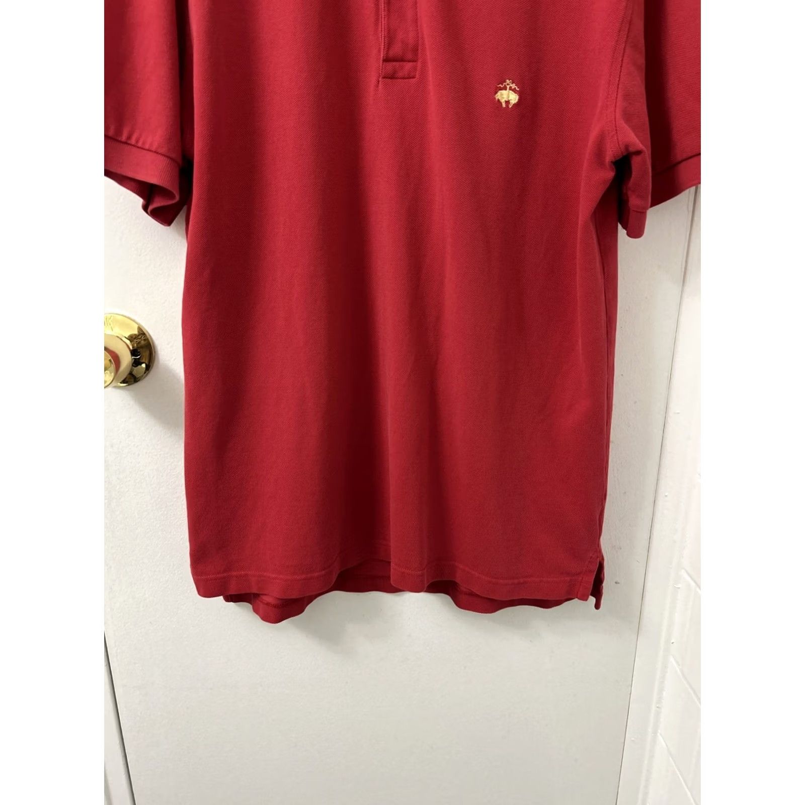 Brooks Brothers Brooks Brothers Performance Polo Shirt Mens L Red Slim Fit 100% Cotton S/S Golf Casual Brand Logo Shirt Size US L / EU 52-54 / 3 - 3 Thumbnail