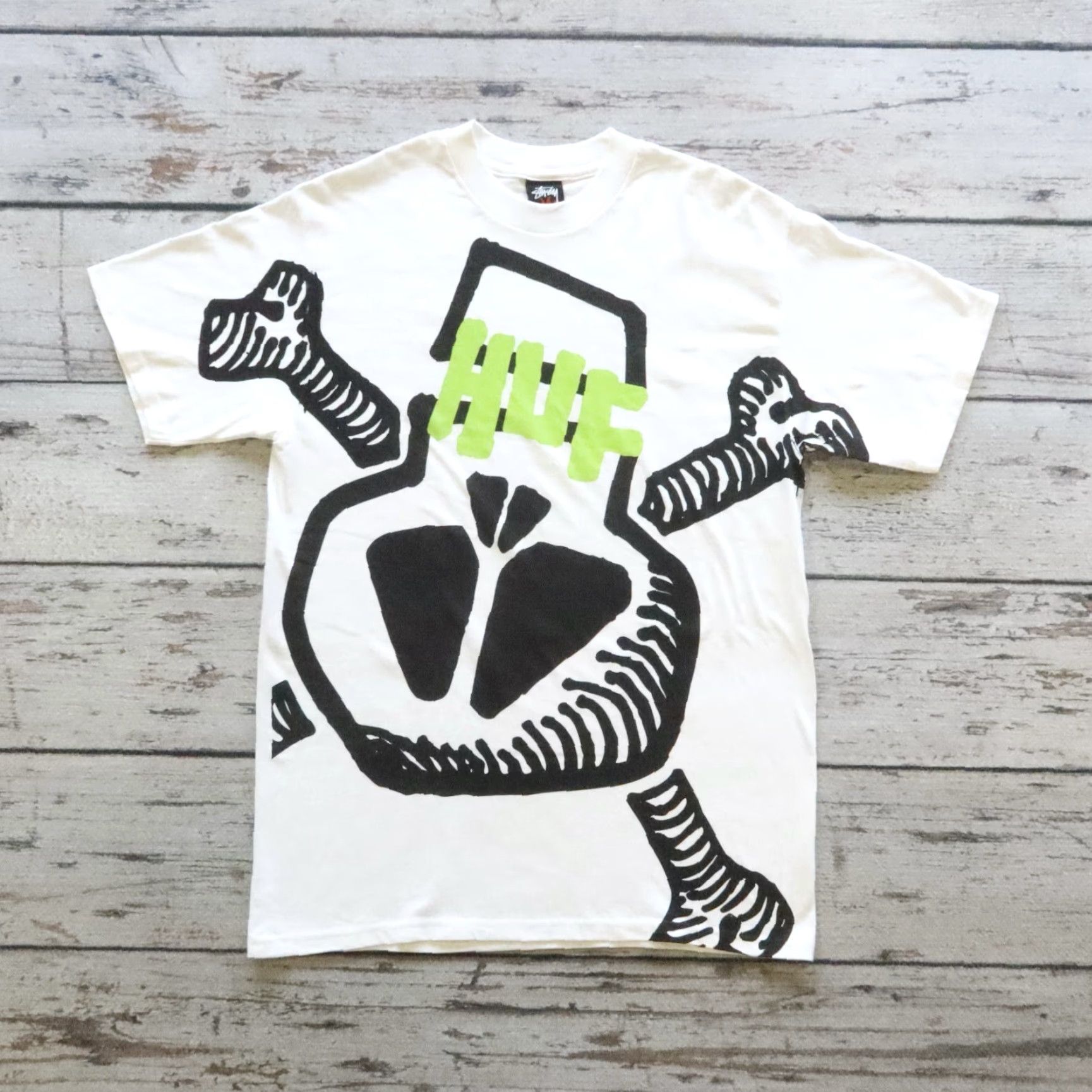 Huf VINTAGE Stussy HUF x Stussy Or Die AOP Tshirt M White Mens Shirt Size US M / EU 48-50 / 2 - 2 Thumbnail