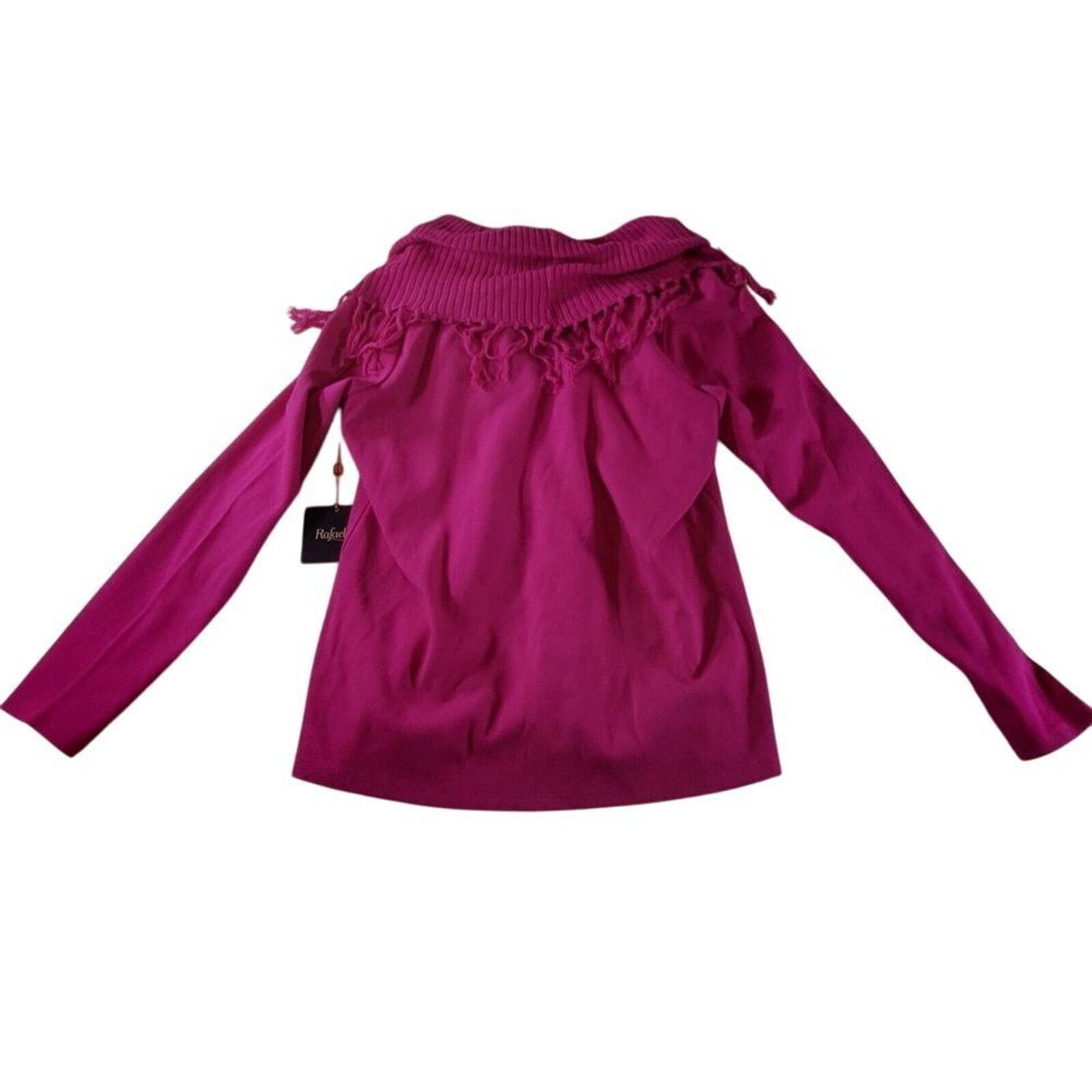 Other Rafaella Fringe Cowl Neck Sweater Magenta Petite Large Size L / US 10 / IT 46 - 1 Thumbnail