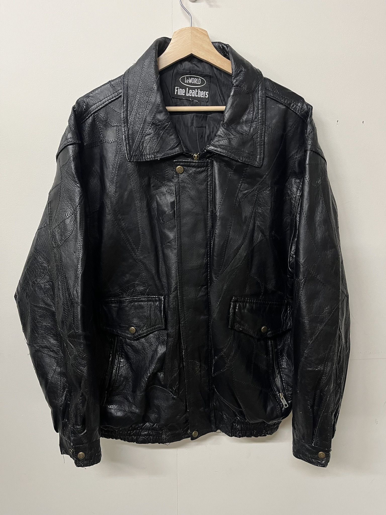 Vintage Vintage 2000s Patchwork Leather Jacket Size L Size US L / EU 52-54 / 3 - 1 Thumbnail